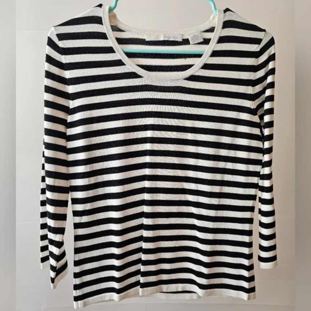 Marshall Field's Black and White Stripe Sweater - Size XS